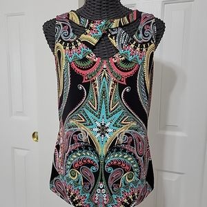NY & Company Top Sleeveless Size S Multicolor EUC